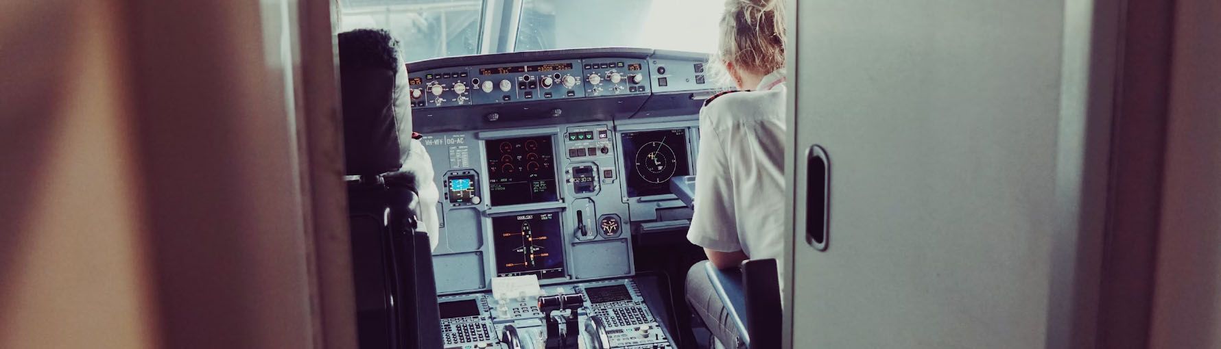 Pilot in cockpit