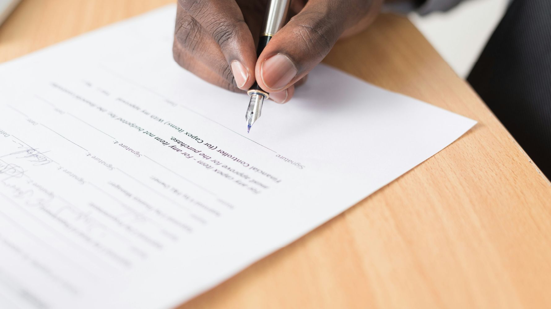Signing a legal document