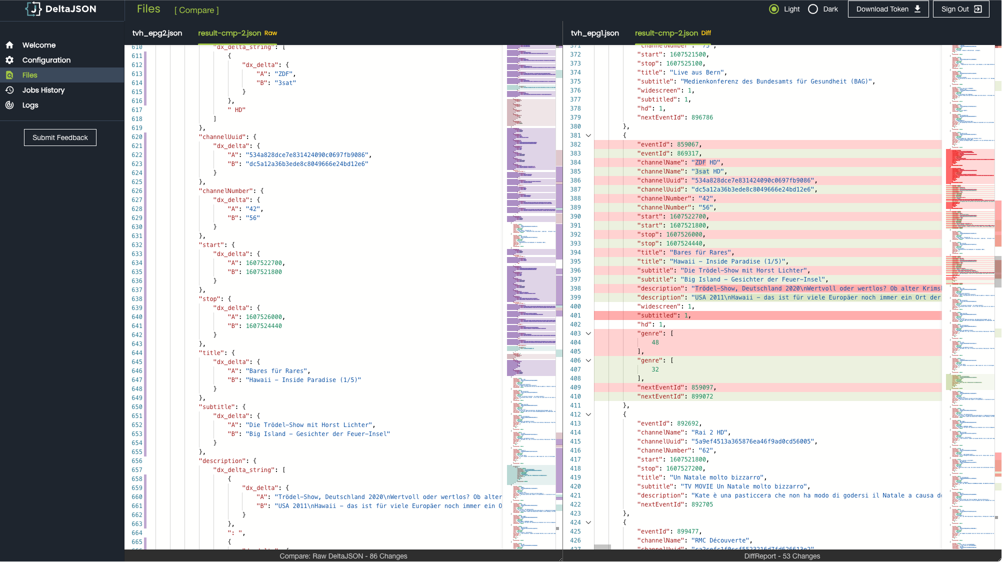 DeltaJSON comparison